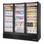 True 3 Section Glass Door Merchandising Refrigerators