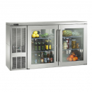 Perlick BBSLP60_SSLGDC 60" Low Profile Back Bar Refrigerator, Glass Doors with Stainless Steel Frames and Left Condensing Unit