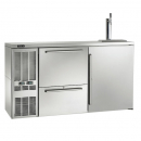 Perlick DZS60_SSLDRWSDC_RR 60" Dual-Zone Back Bar Refrigerated Beer and Wine Storage Cabinet, with Drawers, Stainless Steel Door, RR Thermostat, and Left Condensing Unit