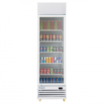 Empura EGM-13W 22.7" White Swing Glass Door Merchandiser Refrigerator With 1 Door, 13 Cubic Ft, 115 Volts
