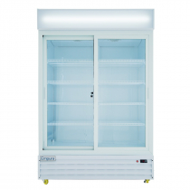 Empura ESM-50W 52.1" White Sliding Glass Door Merchandiser Refrigerator With 2 Doors, 50 Cubic Ft, 115 Volts