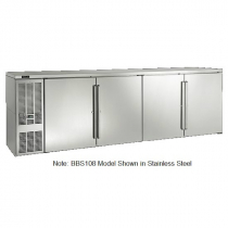 Perlick BBS108_SSLGDC 108" Back Bar Refrigerator, Glass Doors with Stainless Steel Frames and Left Condensing Unit