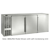 Perlick BBSLP84_SSRSDC 84" Low Profile Back Bar Refrigerator, Stainless Steel Doors and Right Condensing Unit