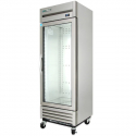 True T-19G-HC~FGD01 27" T Series Reach-In 1-Section Refrigerator With 1 Glass Door With Aluminum Interior And 3 PVC Coated Shelves With LED Interior Lighting, 115 Volts
