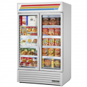 True GDM-43F-HC~TSL01 47 1/8" White 2 Glass Door Freezer Merchandiser with LED Interior Lighting - 115V