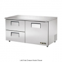 True TUC-60D-2-ADA-HC 60" ADA Height Undercounter Refrigerator with One Door and Two Right Side Drawers